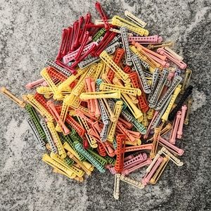 Lot Vintage Perm Rods Plastic Clip Swing Arm Permanent Rollers Hair